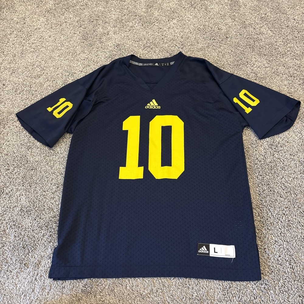 Adidas Authentic #10 Tom Brady Michigan Wolverines Football Jersey Youth L Men S